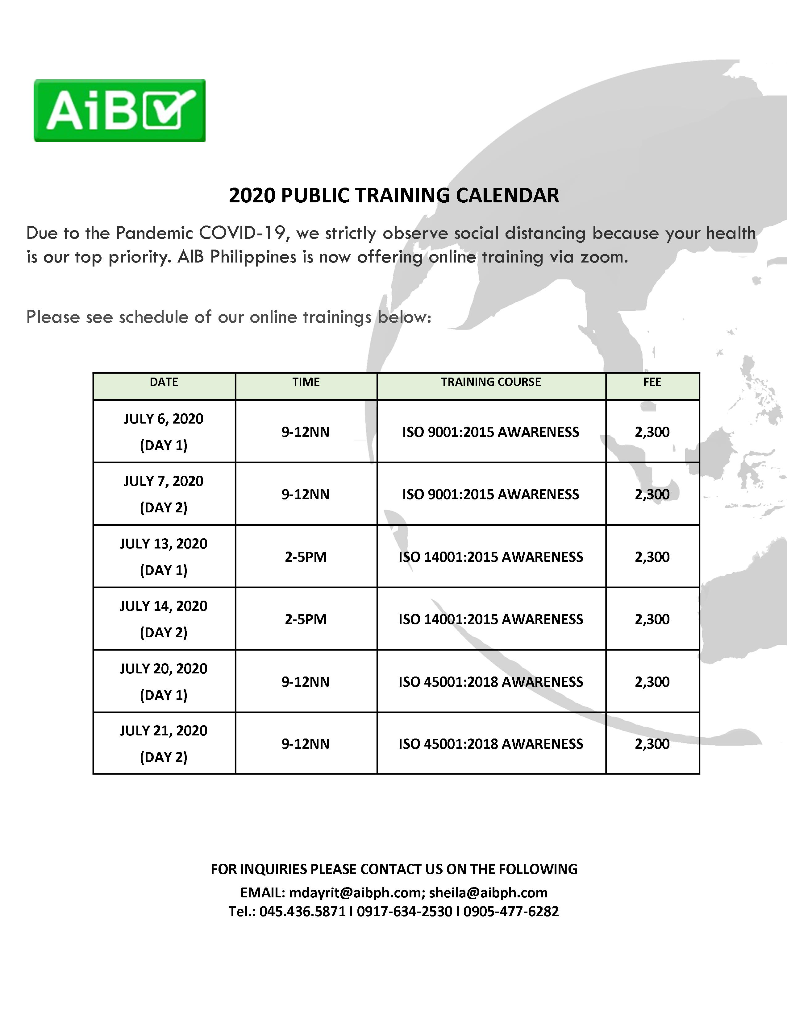 Training and Events AIB Philippines Inc.